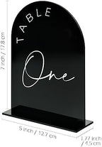 Black Arch Wedding Table Numbers 1-25 With Stands, 5x7 Inch Acrylic Arch Sign and Holder for Reception Centerpiece Decoration - Image 2