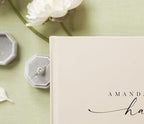 Personalized Guest Book - 11.5" x 8.5" Custom Bride & Groom Names with Bookmark and Hard Cover 140 GSM Blank Pages, for Weddings Guest Book, Engagements, Birthdays, Special Events, Oats - Image 3