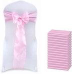 MDS® Pack of 125 Satin Chair Sashes for Wedding & Events – Pink by MDS