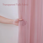 20×10ft Dusty Rose Tulle Backdrop Curtain with Lights String for Parties, Sheer Curtain Backdrop Drapes for Wedding Party Home Decorations - Image 4