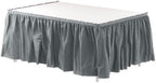 Exquisite Silver Table Skirt 24 Pack - Disposable Plastic Table Skirts for Rectangle Tables 6ft 8ft & Round Tables - 29in x 14ft Self-Adhesive Strip - Birthday Wedding Gender Reveal Decor by Exquisite
