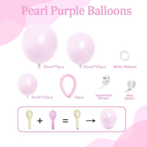 Burgundy Pink Balloon Garland Double Stuffed Pastel Light Pink Gold Balloon Arch Kit With Long Balloons for Birthday Graduation Bridal Wedding Baby Shower Party Decorations - Image 5