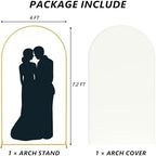Neatsure Arch Backdrop Stand and Cover Set, 7.2FT Metal Photo Balloon Arch Backdrop Stand for Wedding Birthday Party Baby Shower Ceremony Graduation Decoration, Ivory - Image 2