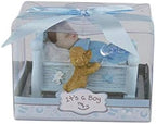Keepsake Figurine 12 pcs Baby Boy Napping in Crib with Puppy | Awesome Decorations or Party Favors | for Pregnancy Announcements, Gender Reveals, Birthday and Special Celebrations by MEGA+FAVORS