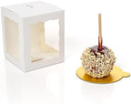 Dulcet Delights Candy Caramel Apple Boxes with window and tray holder – For Caramel Apples, Candy Apples, Cookies and Chocolate – Gift Boxes for wedding, party, Baby Shower – 4”W x 4”L x 4 ¾”H - Set of 25 - White - Image 5