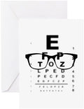 CafePress New Glasses Eye Test Chart Greeting Cards Greeting Card (20-pack), Note Card with Blank Inside, Birthday Card Matte by CafePress