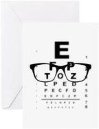 CafePress New Glasses Eye Test Chart Greeting Cards Greeting Card (20-pack), Note Card with Blank Inside, Birthday Card Matte by CafePress