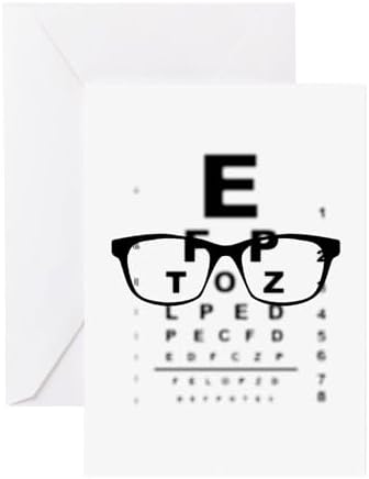 CafePress New Glasses Eye Test Chart Greeting Cards Greeting Card (20-pack), Note Card with Blank Inside, Birthday Card Matte by CafePress