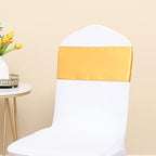 50 Pack Satin Gold Chair Sashes, Gold Chair Bows for Chairs for Wedding Party Decoration, Satin Chair Ribbons for Banquet Hotel Kitchen Decor - Image 5