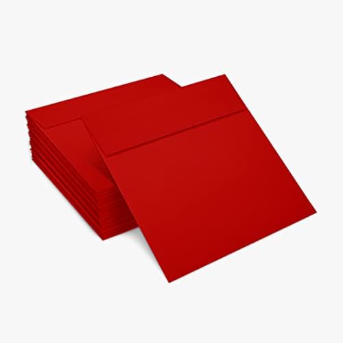 LUXPaper Square Invitation Envelopes | Peel & Press | 6 1/2" x 6 1/2" | Holiday Red | 60lb. Text | 250 Qty - Image 5