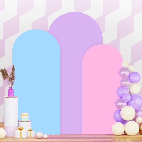 Wedding Arch Cover Set of 3 Arch Backdrop Cover 6FT 5FT 4FT Spandex Backdrop Cover for Arches Stand Balloon Arched Stand Cover Rainbow for Birthday Party Baby Shower Banquet Arches Decorations by PATYDEST