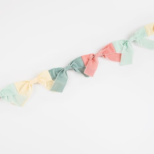 Meri Meri Velvet Bow Garland (Pack of 1), Reusable 5.5’ Garland with 2’ Excess Cord, Great for Bow Party Decorations, Bridal Shower Decorations, and More - Image 3