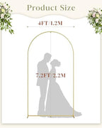 Wedding Arch, Metal Arch Backdrop Stand, Garden Arch, Gold, 7.2FT - Image 2
