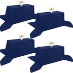 4 Pack Rectangle Tablecloth 90x156Inch Navy Blue Polyester Table Cover for Wedding Dining Table Buffet Parties Banquet Decoration（Navy Blue） by JALANCY