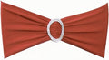 Pack of 50 Spandex Terracotta Chair Sashes Bows Elastic Chair Bands with Buckles for Wedding Reception Banquet Bridal Shower Halloween Decorations - Terracotta/Brick Red by SINSSOWL