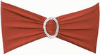 Pack of 50 Spandex Terracotta Chair Sashes Bows Elastic Chair Bands with Buckles for Wedding Reception Banquet Bridal Shower Halloween Decorations - Terracotta/Brick Red by SINSSOWL