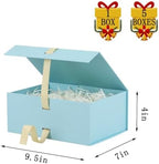 Small Gift Boxes with Lids for Presents Blue Gift Box 5 Pack 9.5X7X4 Inch - Image 3