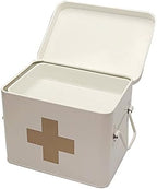 Lassos Boutique Retro Enameled First Aid Box for Medicine Storage and Home Decor with Lid and Removable Tray - Image 3