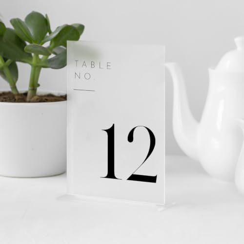 Frosted Wedding Table Numbers 1-25 with Stands - Image 3