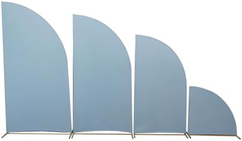 Efavormart Set of 4 Dusty Blue Spandex Half Moon Arch Covers, Custom Fit Chiara Backdrop Slipcovers 2.5ft-7ft for Coastal Weddings and Winter Galas - Image 6
