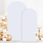 FOTSHARER Arch Covers 7.2 and 6ft White Arch Backdrop Cover Set of 2 Spandex Fitted Arched Backdrop Stand Cover Wedding Arches Covers for Wedding Ceremony Birthday Baby Shower Grad Party Decorations - Image 6
