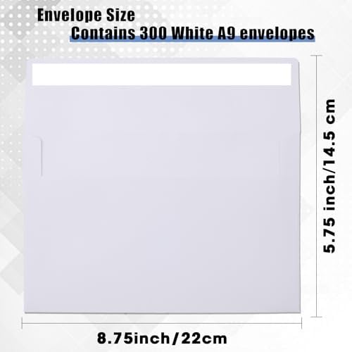 SATINIOR 300 Pieces Invitation Envelopes V Flap,A9,White - Image 2