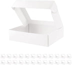 25 White Bakery Boxes with Window, Cookies Boxes for Strawberry by BAKIPACK