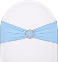 50pcs Stretch Spandex Chair Sashes for Baby Shower Wedding Chair Covers Party Banquet Decoration Elastic Chair Bands for Event(Light Blue) by SweetEasy