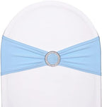 50pcs Stretch Spandex Chair Sashes for Baby Shower Wedding Chair Covers Party Banquet Decoration Elastic Chair Bands for Event(Light Blue) by SweetEasy
