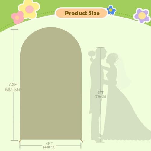Sage Green Arch Cover 7.2 FT Arch Backdrop Cover Wedding Arch Cover - Image 2