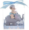 Keepsake Figurine 12 pcs Baby Boy Holding Pacifier on Elephant | Awesome Decorations or Party Favors | for Pregnancy Announcements, Gender Reveals, Birthday and Special Celebrations by MEGA+FAVORS