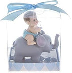 Keepsake Figurine 12 pcs Baby Boy Holding Pacifier on Elephant | Awesome Decorations or Party Favors | for Pregnancy Announcements, Gender Reveals, Birthday and Special Celebrations by MEGA+FAVORS
