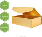 PACKHOME 6 Large Gold Gift Boxes 13.5x9x4.1in with Magnetic Lids - Image 4