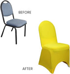 YOUR CHAIR COVERS - 100 Pack Stretch Spandex Banquet Chair Covers - Yellow, Wedding Slip Covers, Premium Quality Chair Cover - Image 5