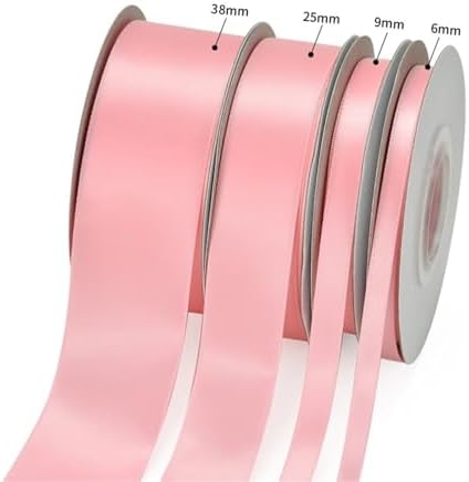 Listones para Flores Eternas 4 Rolls 25yards/roll Single Face Satin Ribbon 6 9 13 16 25 38 Mm Ribbons 1/4" 3/8/" 1/2" 5/8" 1" 1.5" Inch for Handmade Craft Gifts(Powder Pink 115,6mm) - Image 6