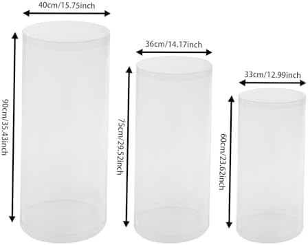 3-Piece Clear Acrylic Pedestal Display Stands Set, 77lbs Load Capacity, Round Cylinder Pedestal Display Plinth Pillars, Modern Display Columns, Large Cylinder Plinths Elegant Display Stand (3-Piece) - Image 5