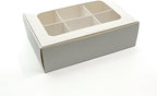 20-Ct White Treat Boxes, 6.5x4.5x1.9in, Window & Dividers by GretelBaking