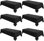 VidaFete Classic Series 6 Pack 60x102inch Black Rectangle Tablecloth by VidaFete