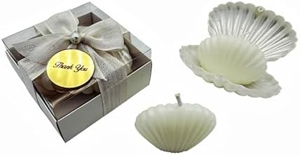 White Seashell Candle Party Favors in a Plastic Box, Wedding Favor Guest Bulk,Bridal Shower Gifts, Baby Shower giveaways for Baptism (10,20,30,50,100.. Options Available in Customize Section) - Image 2