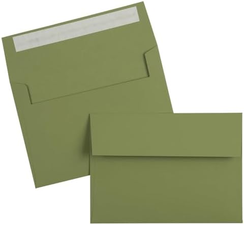 LUXPaper A7 Invitation Envelopes | Peel & Press | 5 1/4" x 7 1/4" | Olive Green | 70lb. Text | 1000 Qty - Image 7