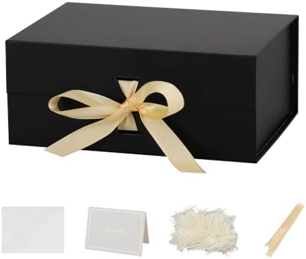 Small Gift Boxes with Lids for Presents Black Gift Box 5 Pack 9.5X7X4 Inch by Unknown
