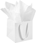 AZOWA White Square Gift Bags with Tissue - 12 Inch Paper Bags with Handles for Birthday Party Favor Christmas Wedding Gift Box Flowers Decoration (10 PCS, 12x12x12 in) by AZOWA