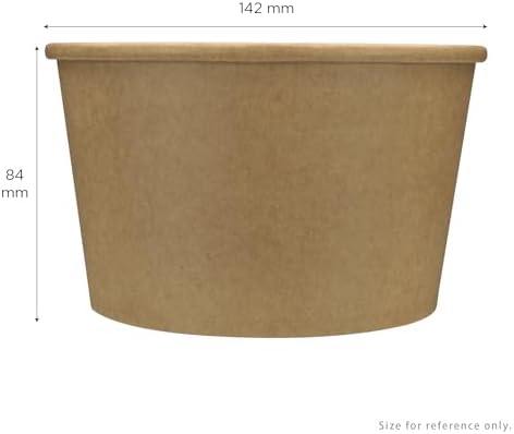 Karat [28oz - 600 ct Kraft Paper Food Container for Hot or Cold Food, Ice Cream, Noddles and Salad, 5.59" Rim (C-KDP28K) - Image 5