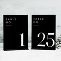 Black Wedding Table Numbers 1-25 with Stands, 5"x7" Black Acrylic Table Numbers with White Font, Perfect for Wedding Party Reception(1-25, 5"x7") by JINMURY