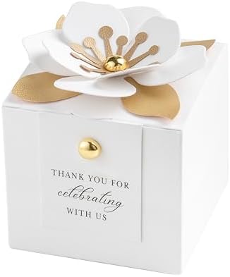 FEIYI 20 PCS Favor Boxes, White Candy Boxes 2.55x2.55x2.55 by FEIYI