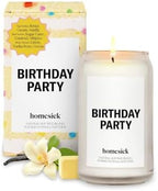 Homesick Scented Candles for Home (Birthday Party) - 13.75 oz Long-Lasting Natural Soy Wax Blend Jar Candle Gifts for Women & Men, 60-80 Hours Burn Time - Notes of Butter, Cream & Vanilla by Homesick