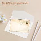 100 Vellum Paper Envelopes for Invitations, 5X7 Inch Pre-Folded Wedding, Birthday & Baby Shower Invitation Wrappers with Wax Seals - Image 4