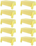 VidaFete 10 Pack 90 * 156inch Yellow Rectangle Tablecloth for 8ft Tables by VidaFete