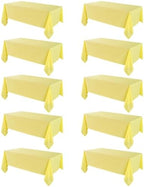 VidaFete 10 Pack 90 * 156inch Yellow Rectangle Tablecloth for 8ft Tables by VidaFete