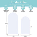White Arch Cover Set of 2-7.2 and 6ft Arch Backdrop Cover Spandex Wedding Arch Stand Covers for Bridal Shower Wedding Baby Shower Birthday Party Ceremony Banquet Photo Background Decorations - Image 6